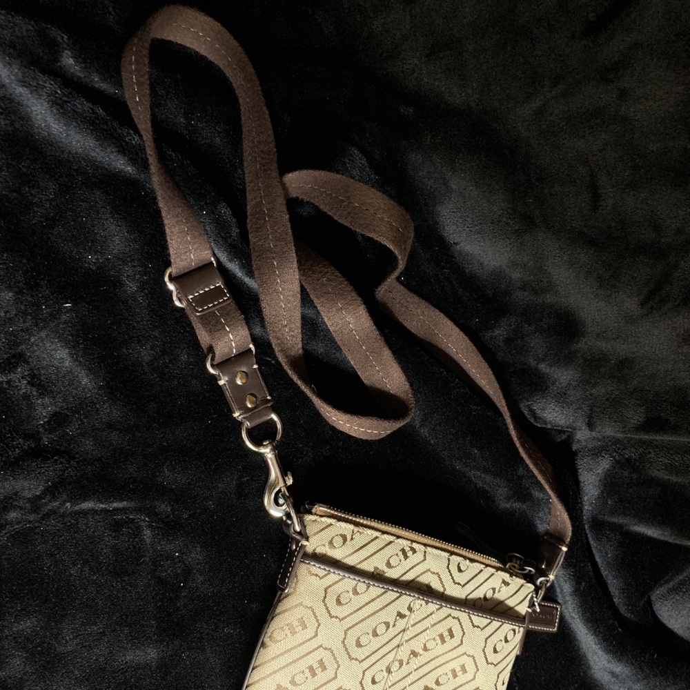 Brown and Tan Coach crossbody